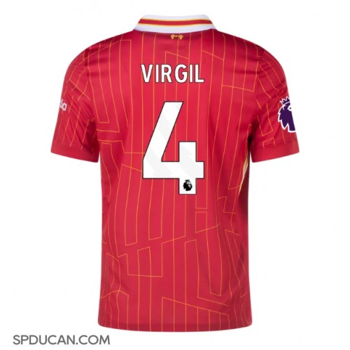 Muški Nogometni Dres Liverpool Virgil van Dijk #4 Domaci 2024-25 Kratak Rukav